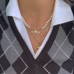 Vivienne Westwood gold pearl necklace